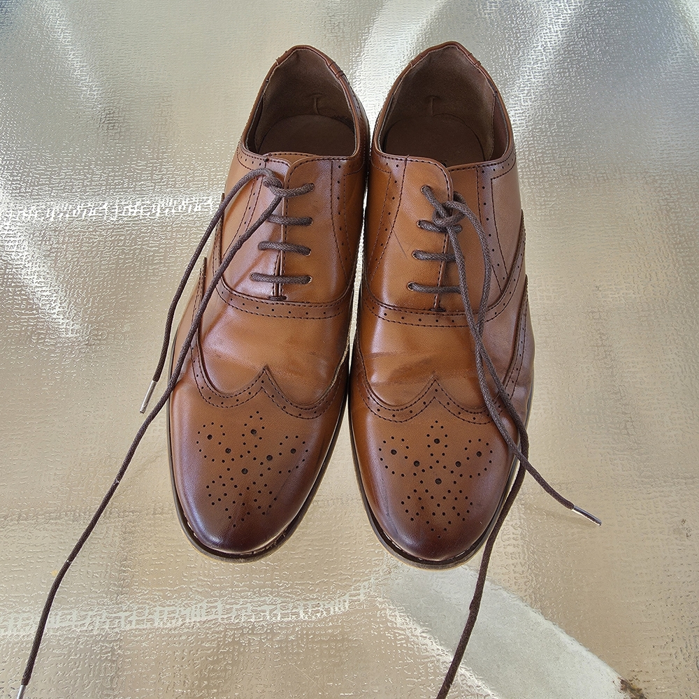 Stacy Adams Boys Brown Wingtip Oxfords Classic Dress Formal Shoes - Picture 2 of 9